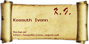 Kossuth Ivonn névjegykártya